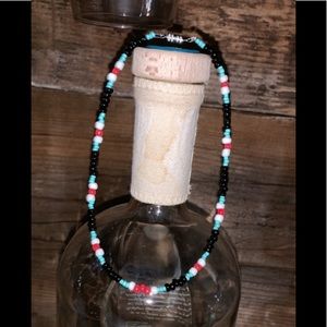 Black, Red, White and Turquoise Choker